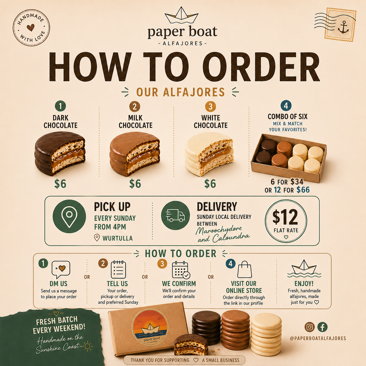 Dark Chocolate Alfajores by Paper Boat Desserts