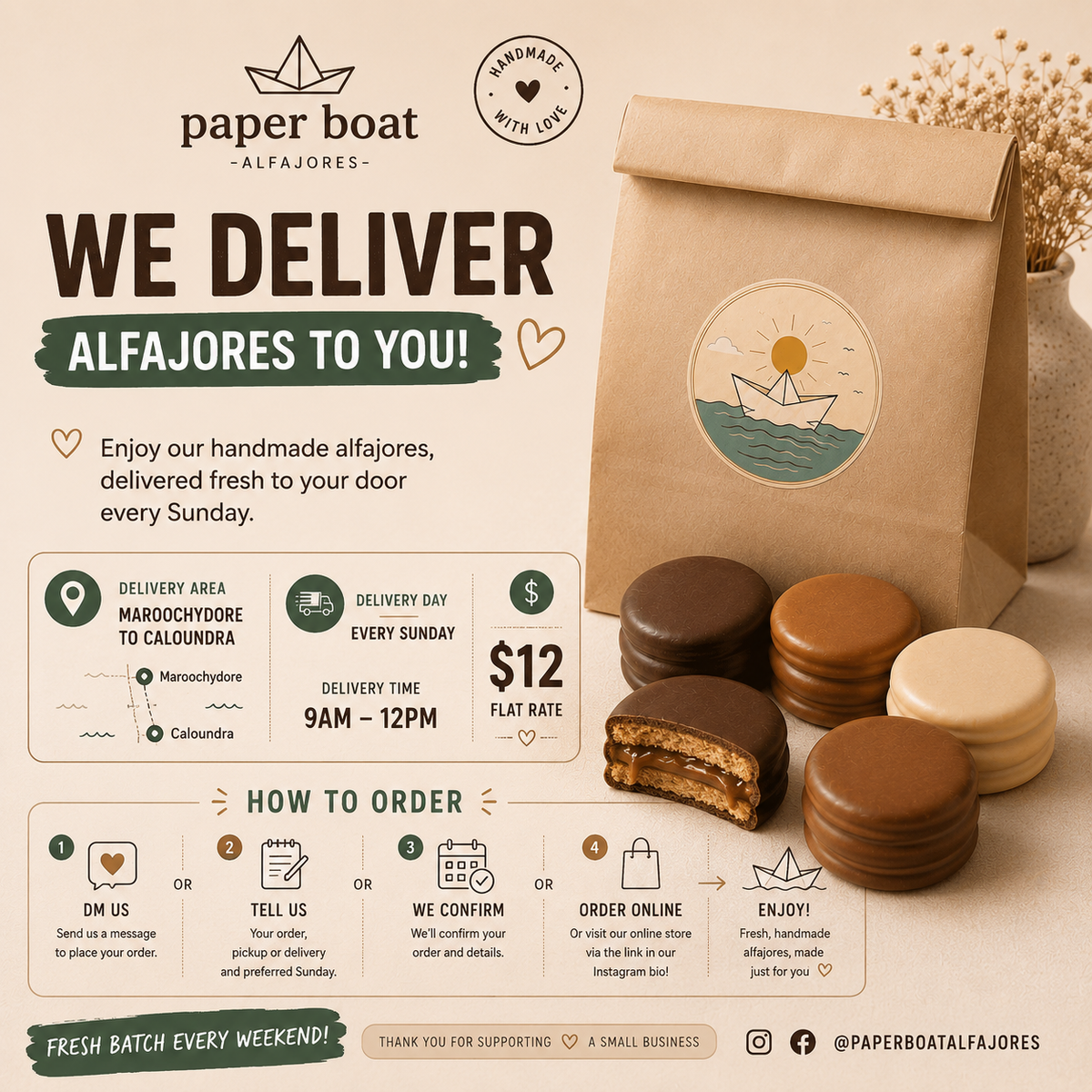 White Chocolate Alfajores by Paper Boat Desserts